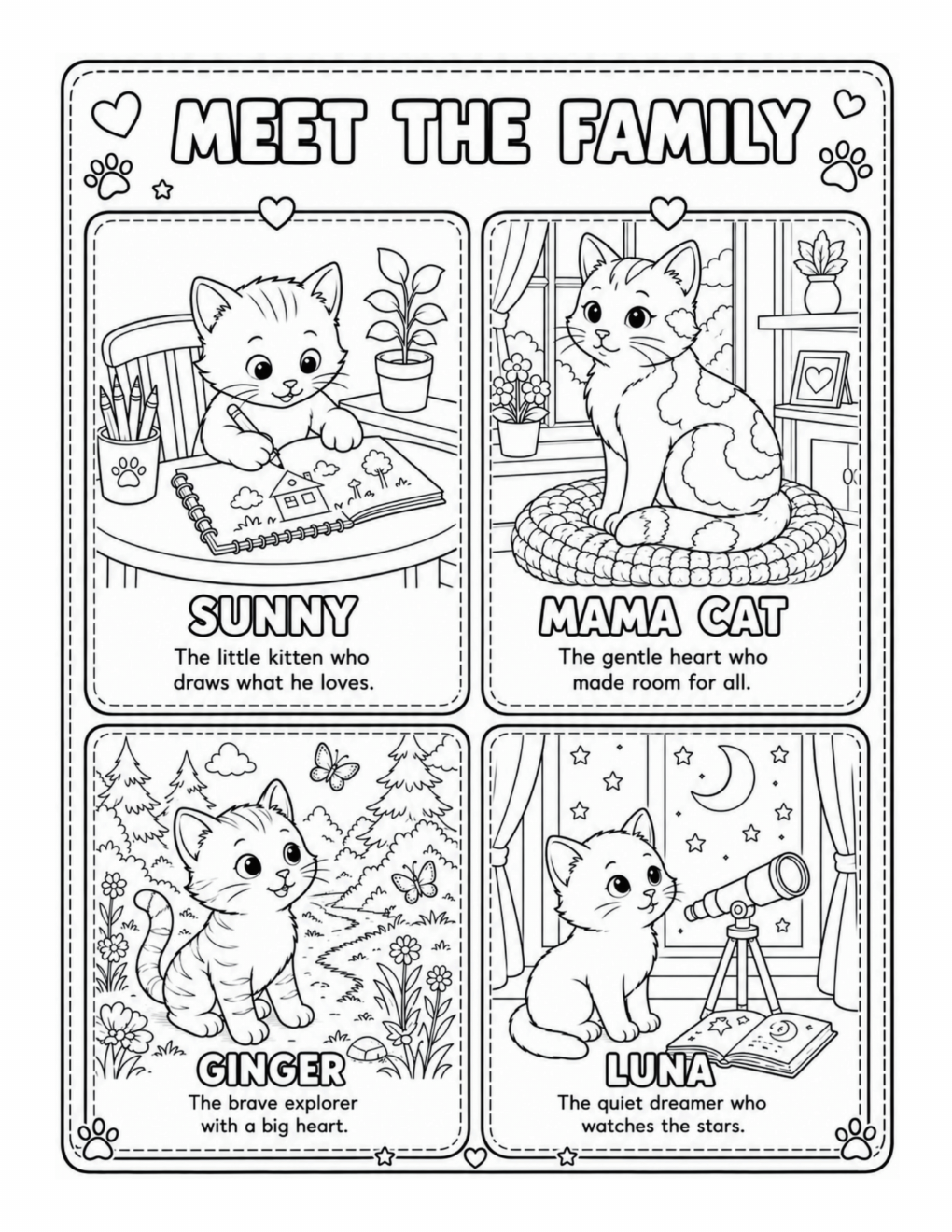 Preview of a page from Sunny's Sketchbook free printable
